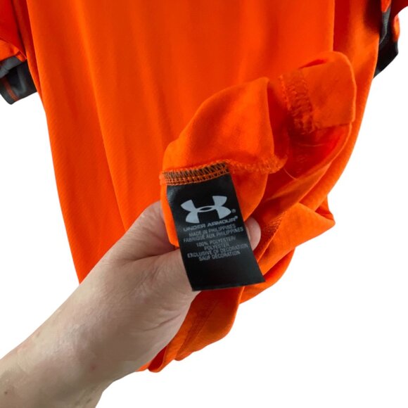Under Armour Men's Orange Gray Combine Training Shirt L Regular Performance - Picture 4 of 10